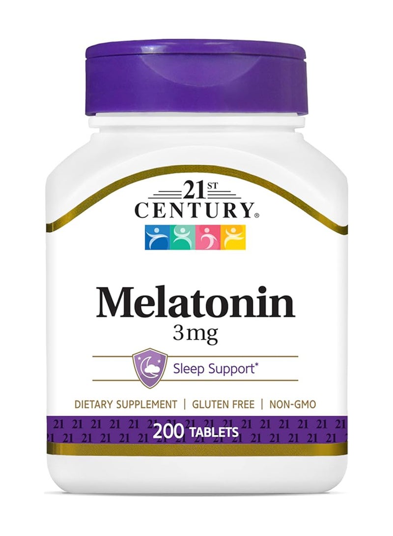 21st Century Melatonin 3 mg Sleep Support 200 Tablets - Image 1
